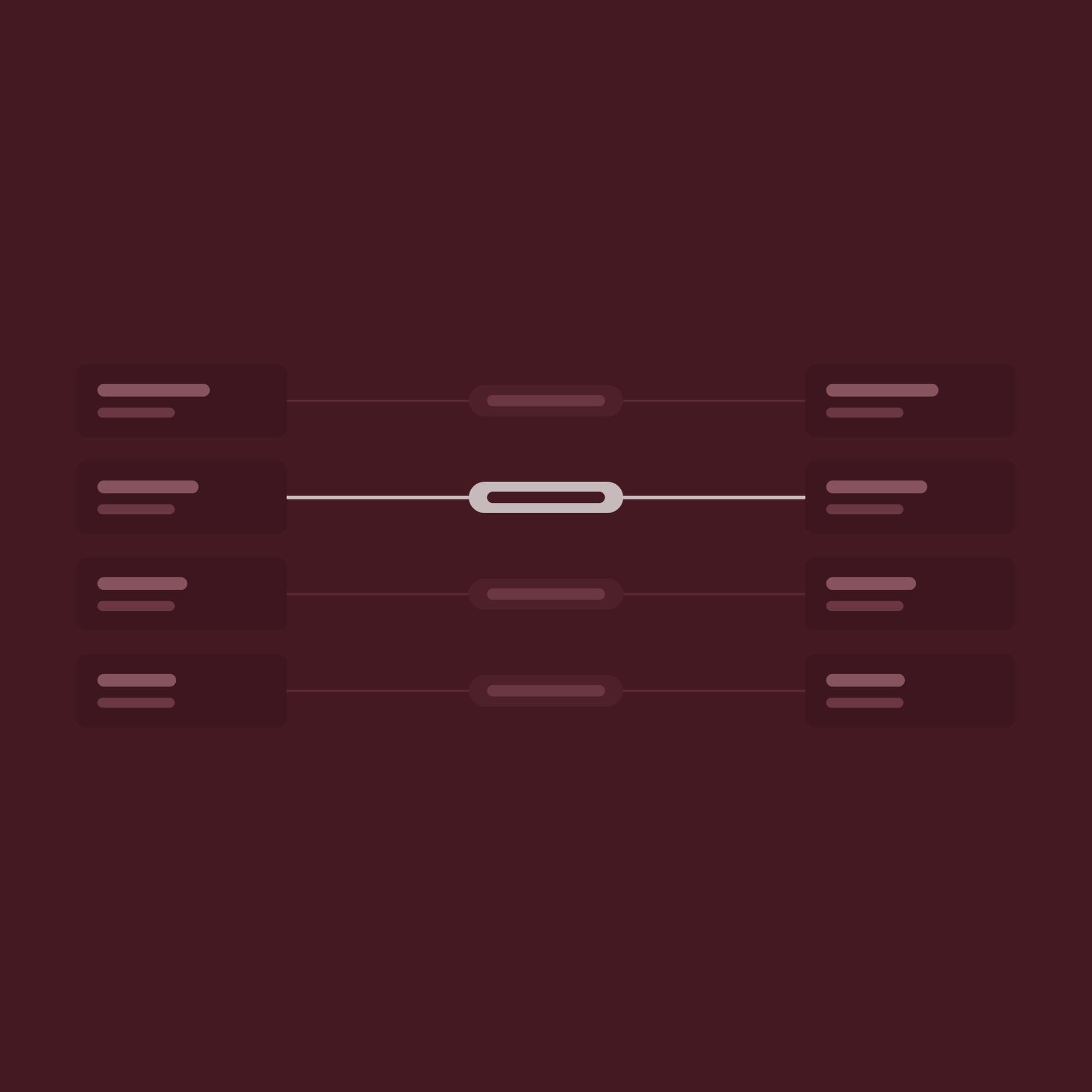Simple illustration of two columns of items linked across to each other